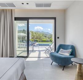 5 bedroom luxury seaside villa with indoor & outdoor pool, near Acharavi, sleeps 10